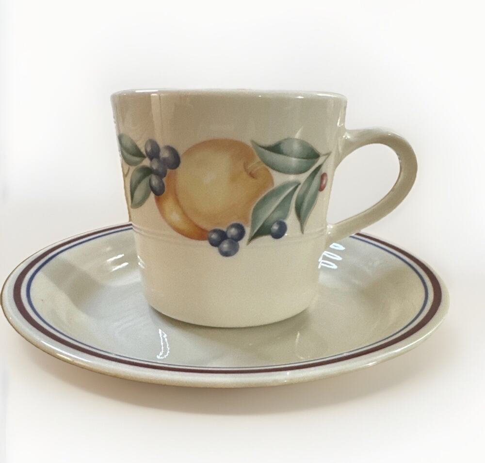Set Of 4 Corelle By Corning Abundance - Replacement Tea Cups And Saucers